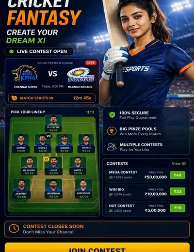 Come (Come App) fantasy cricket & matchday visual 3